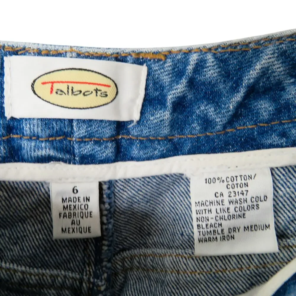 1990s Vintage Talbots High Rise Straight Leg Jeans Size 6 27" Mom Jeans Tapered - Picture 4 of 4